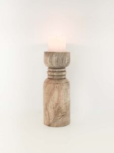 Candle Pillar Holder Wood