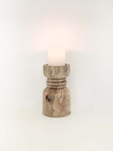 Pillar Candle Holder Wood